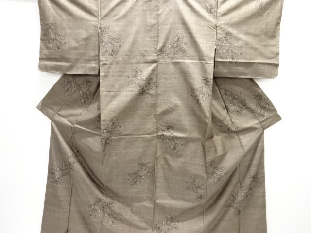 JAPANESE KIMONO / UNUSED / SILK / DORO OSHIMA TSUMUGI / WOVEN TREES
